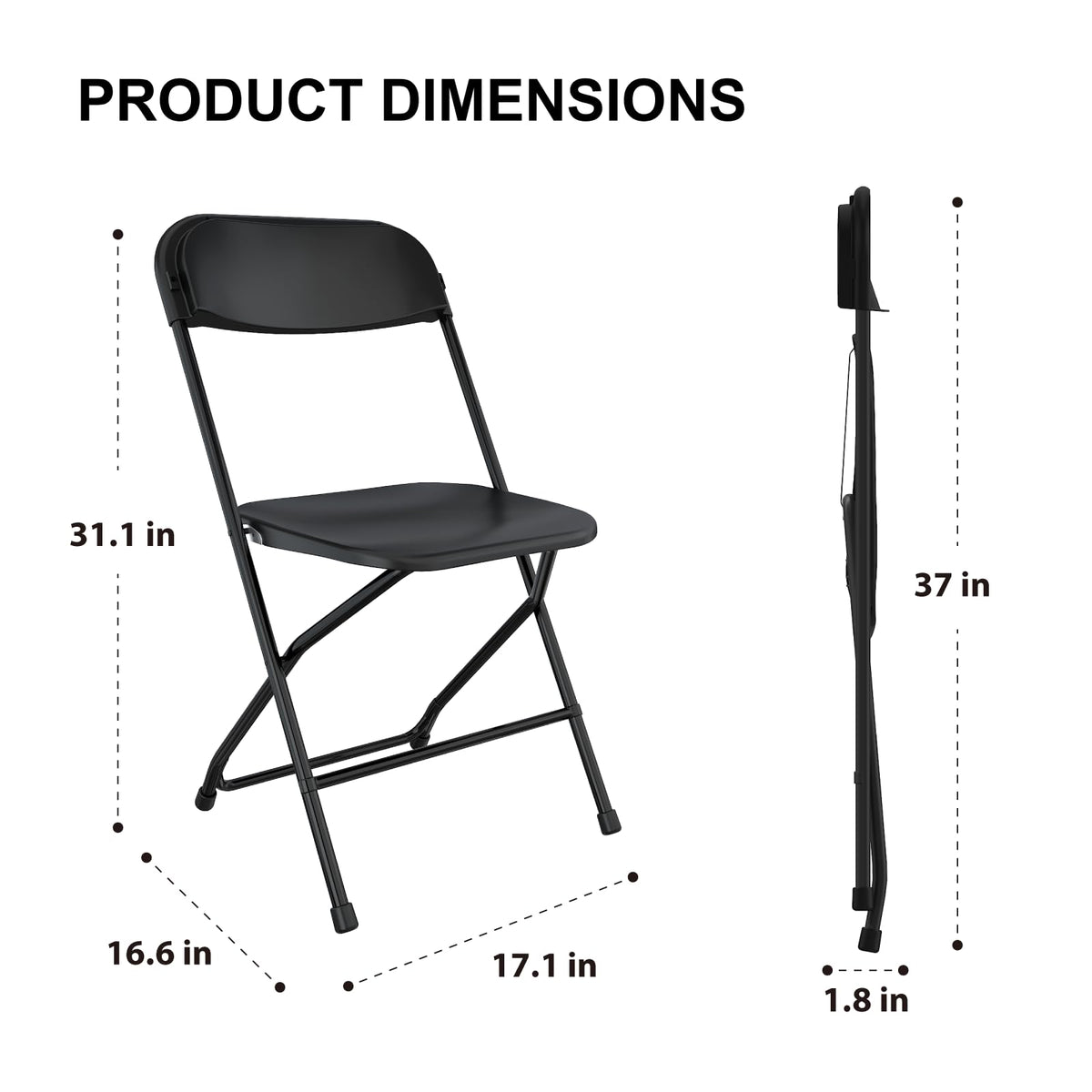 Black Folding Chairs 10 Pack X83852