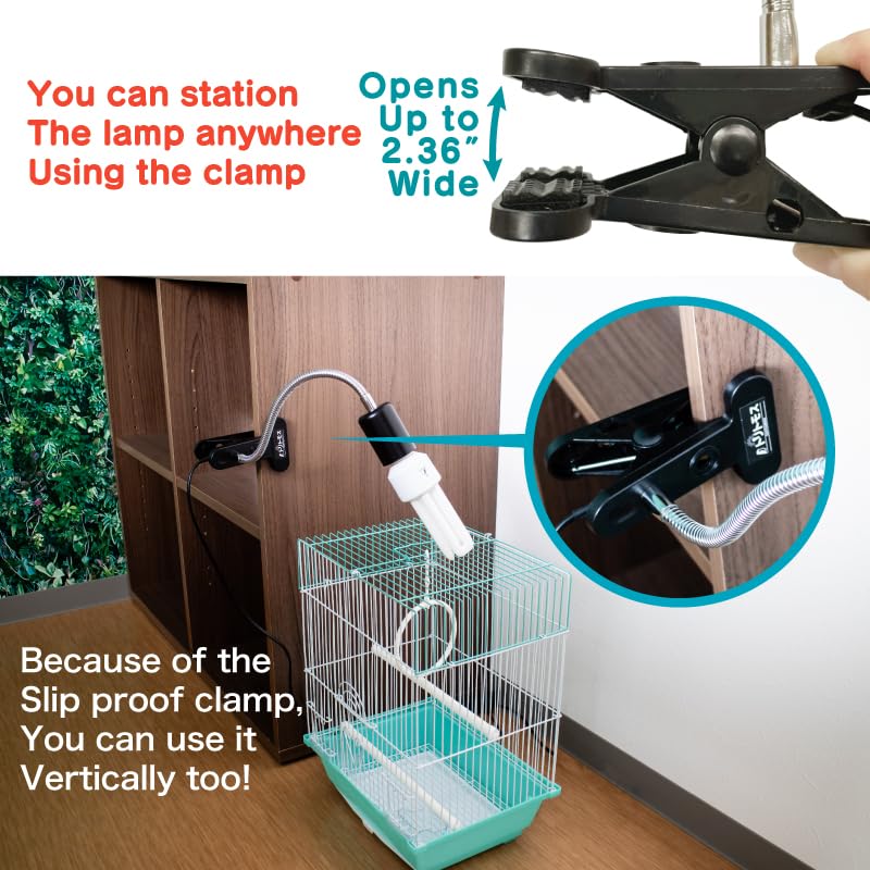 Bird Cage UVB Light Combo Kit 2.4% UVB UVA 20W Compact Fluorescent Bulb S592778