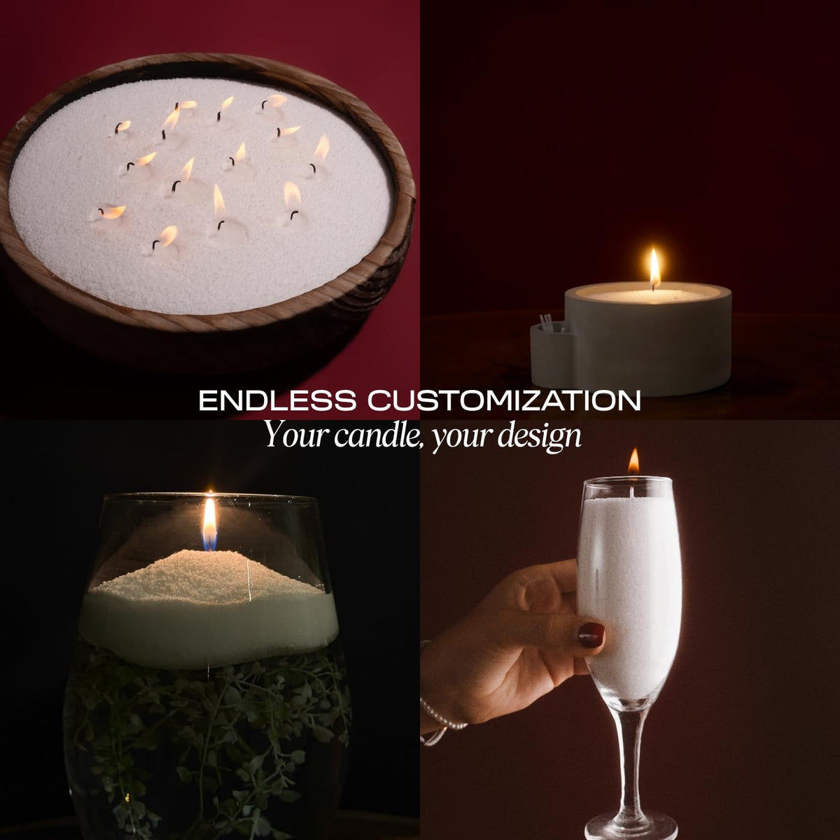 18oz Sand Pearled Candle with 30 Wicks U456