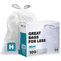 White 8-9 Gallon Drawstring Trash Bags, 100 Count C787
