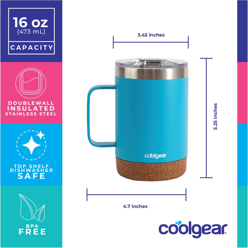 Stainless Steel Copper Lined Mug with Handle 2 Pack 16 oz L941298