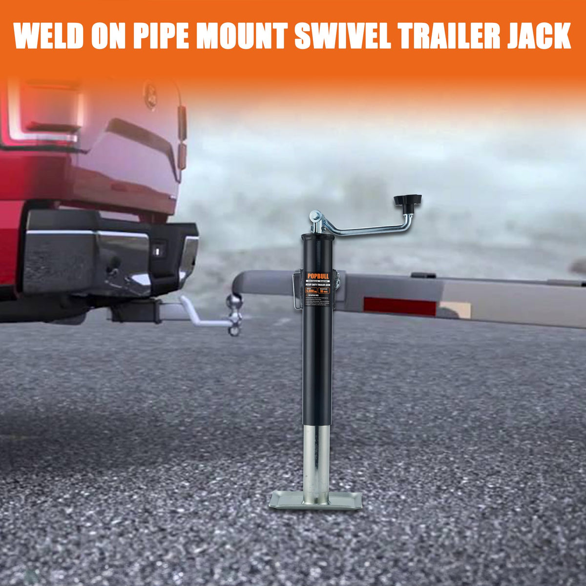 5000 lb Weld-on 10" Lift Trailer Jack with Footplate H5813