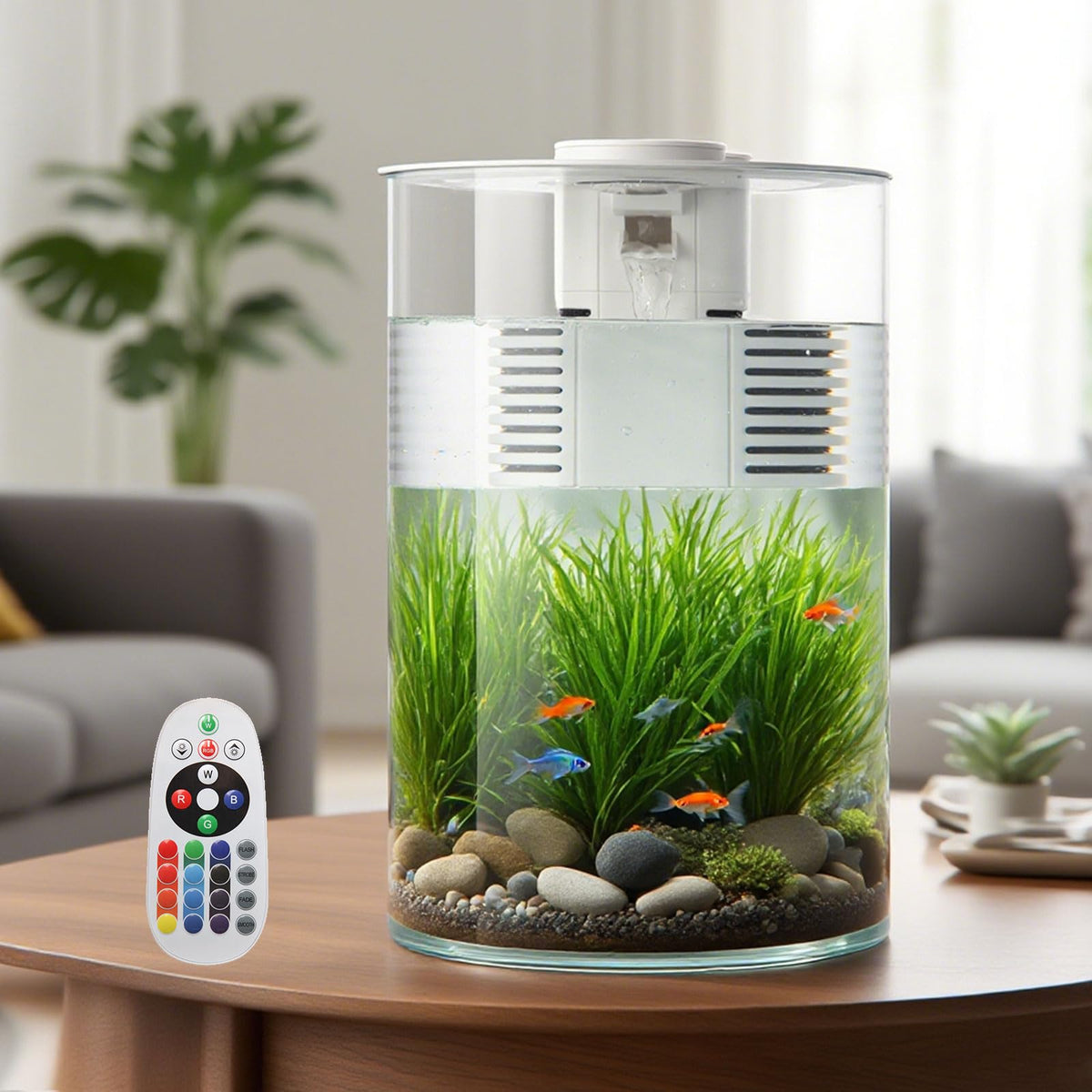 3 Gallon Self Cleaning Fish Tank Aquarium Starter Kit with Filter and Light O1961