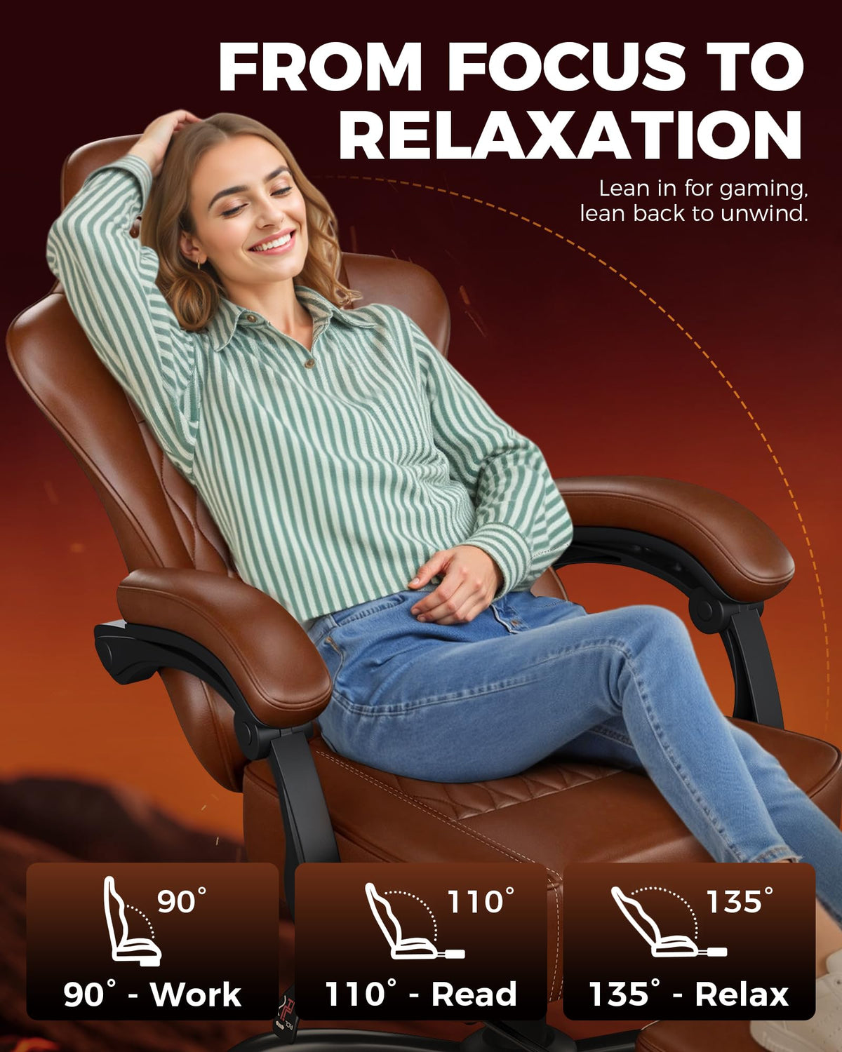 Big and Tall Gaming Chair with Footrest O357316