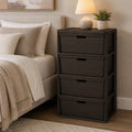 Brown 4 Drawer Plastic Storage Drawers A481