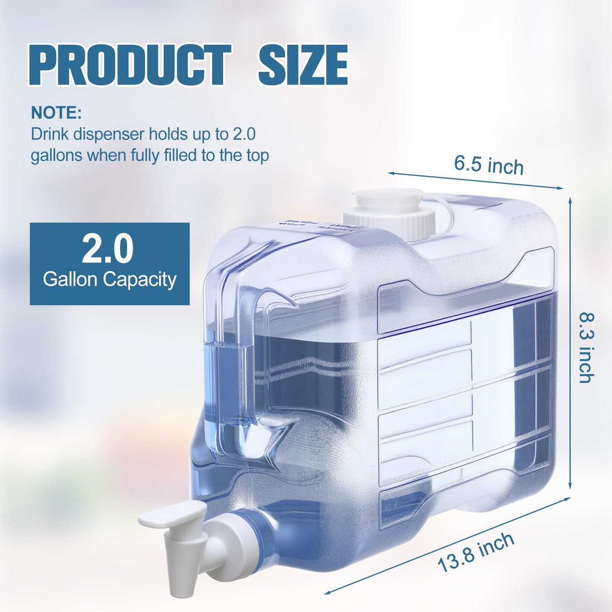 2 Gallon Plastic Water Dispenser Bottle U45025