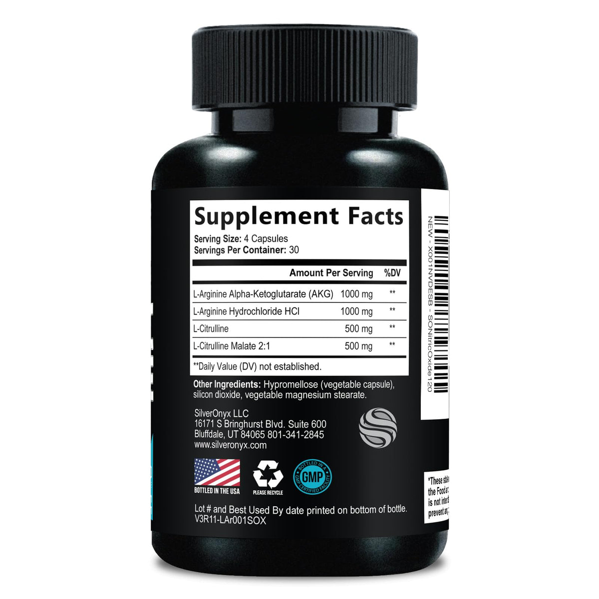 Nitric Oxide Supplement 3000mg Blend L-Arginine & L-Citrulline 120 Capsules I732