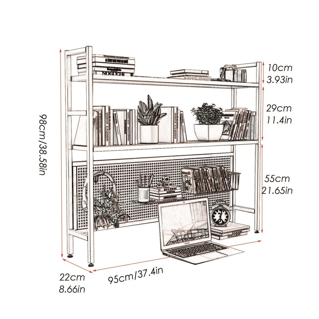 White Metal Desktop Bookshelf T131579