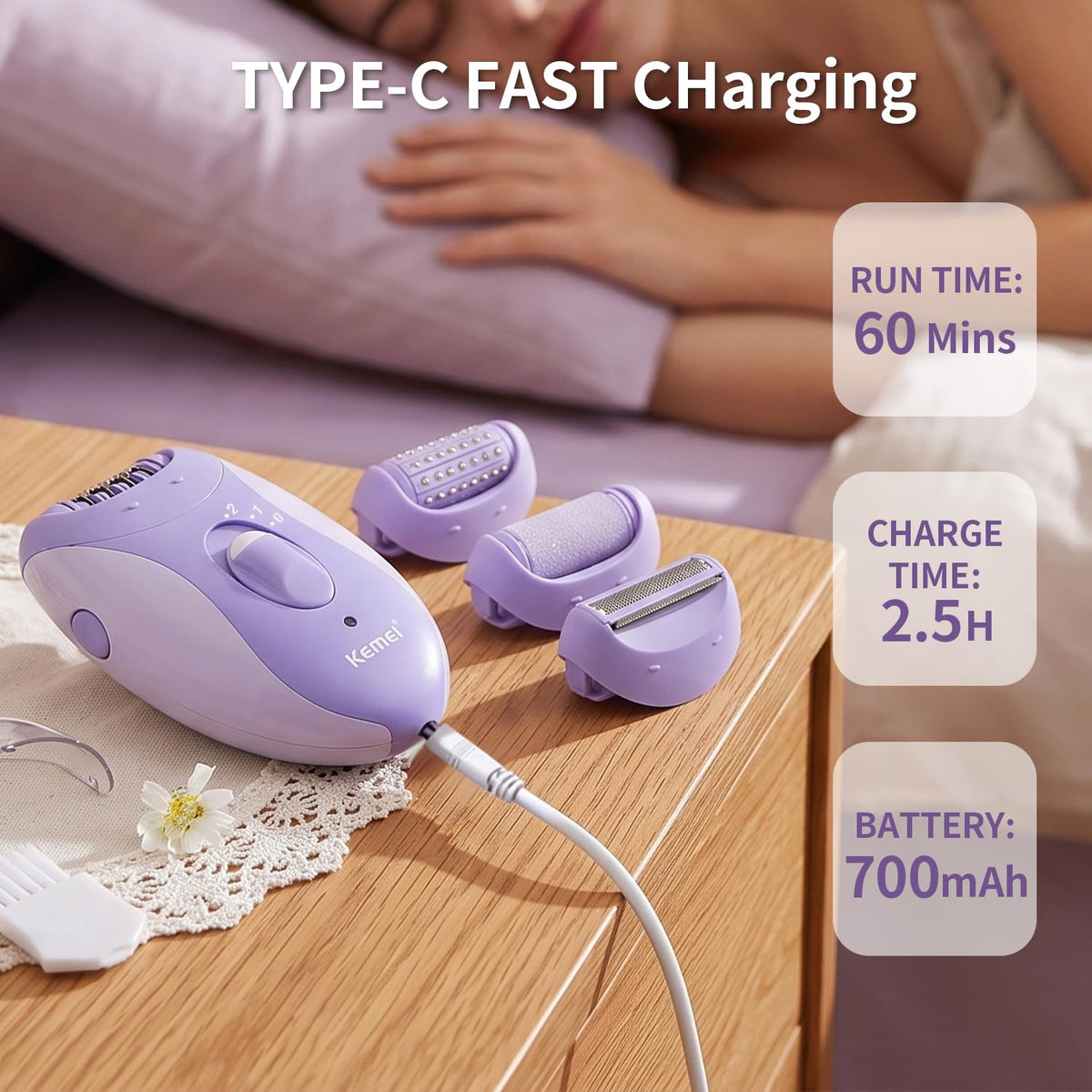 4-in-1 Women's Epilator Hair Remover T629