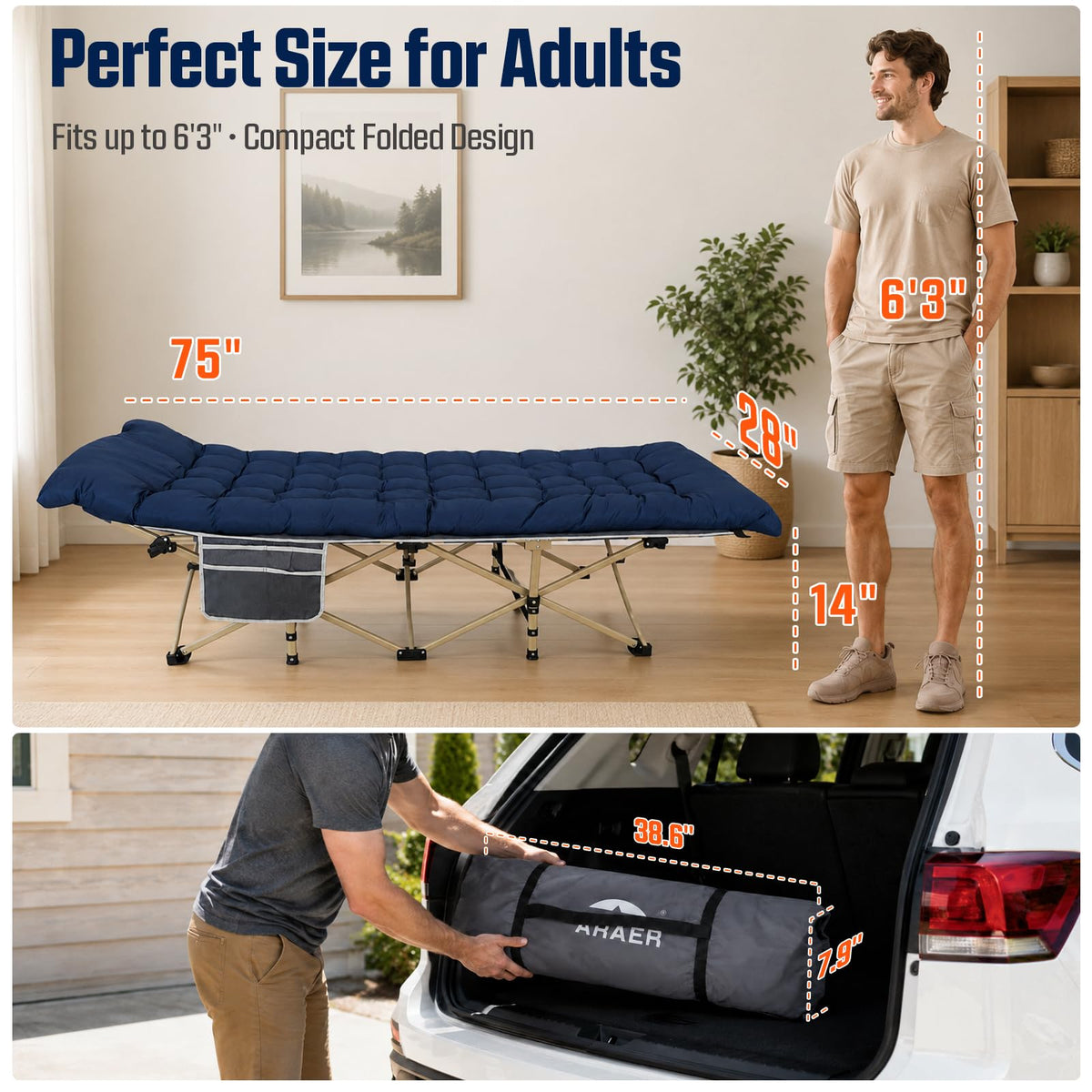 Camping Cot with Mattress D303601