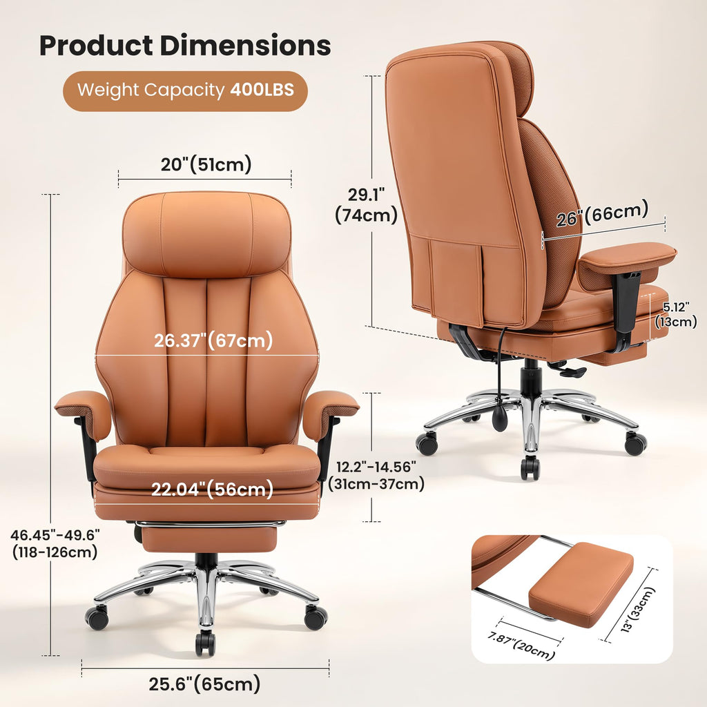 Big and Tall Office Chair with Inflatable Lumbar Support T714429