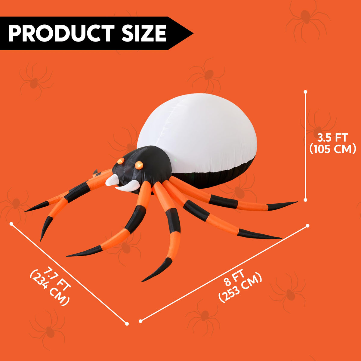 8 FT Inflatable Giant Spider Outdoor Decoration C189387