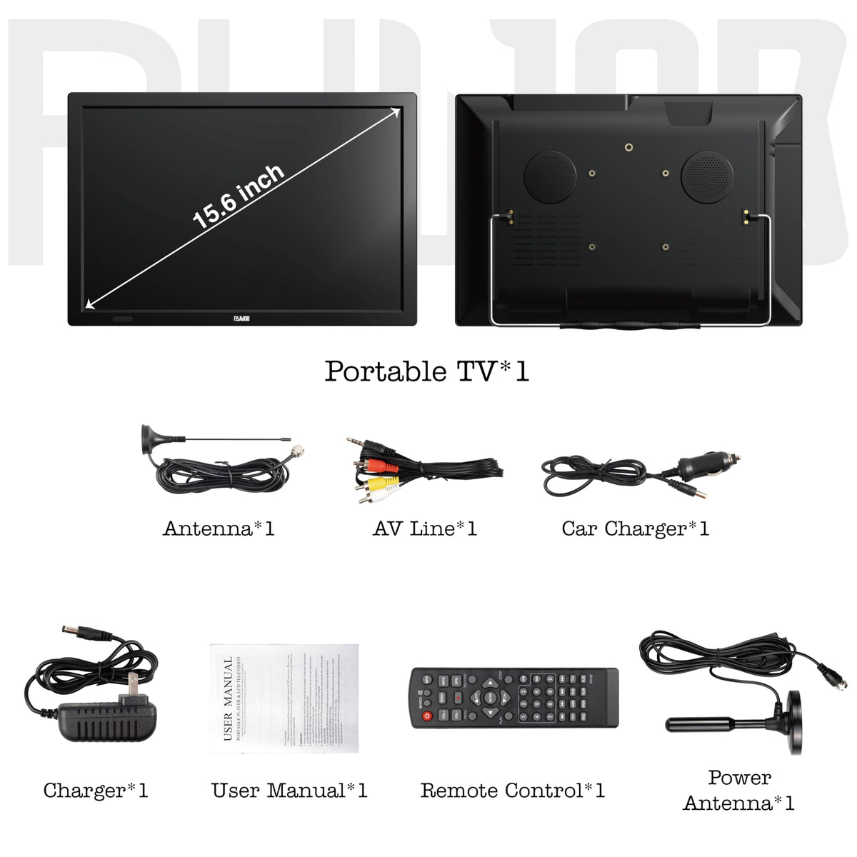 15.6" Portable Digital TV with ATSC Tuner S938