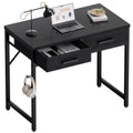 32 Inch Small Computer Desk with 2 Drawers Black Q481