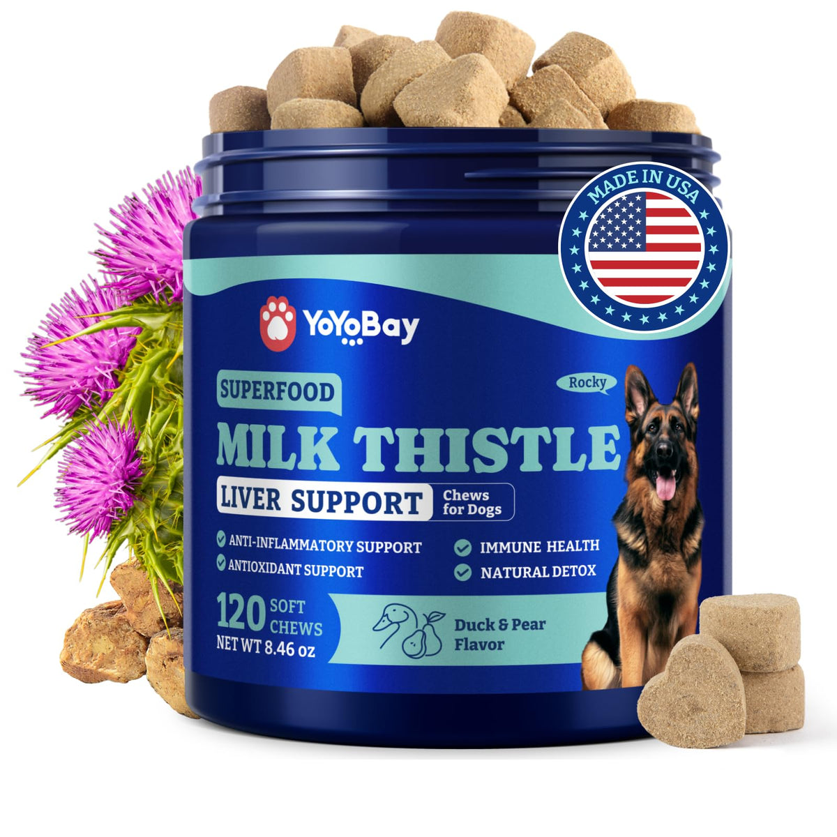 Milk Thistle Liver Support Chews for Dogs U147