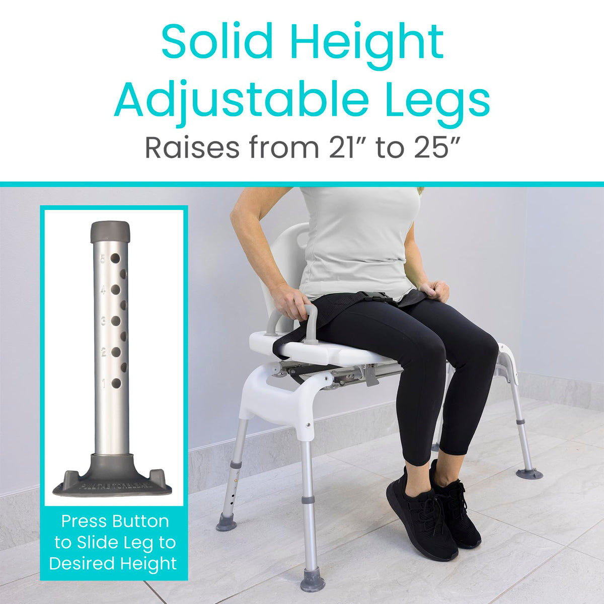 Sliding Shower Chair with Soap Tray and Safety Belt N382