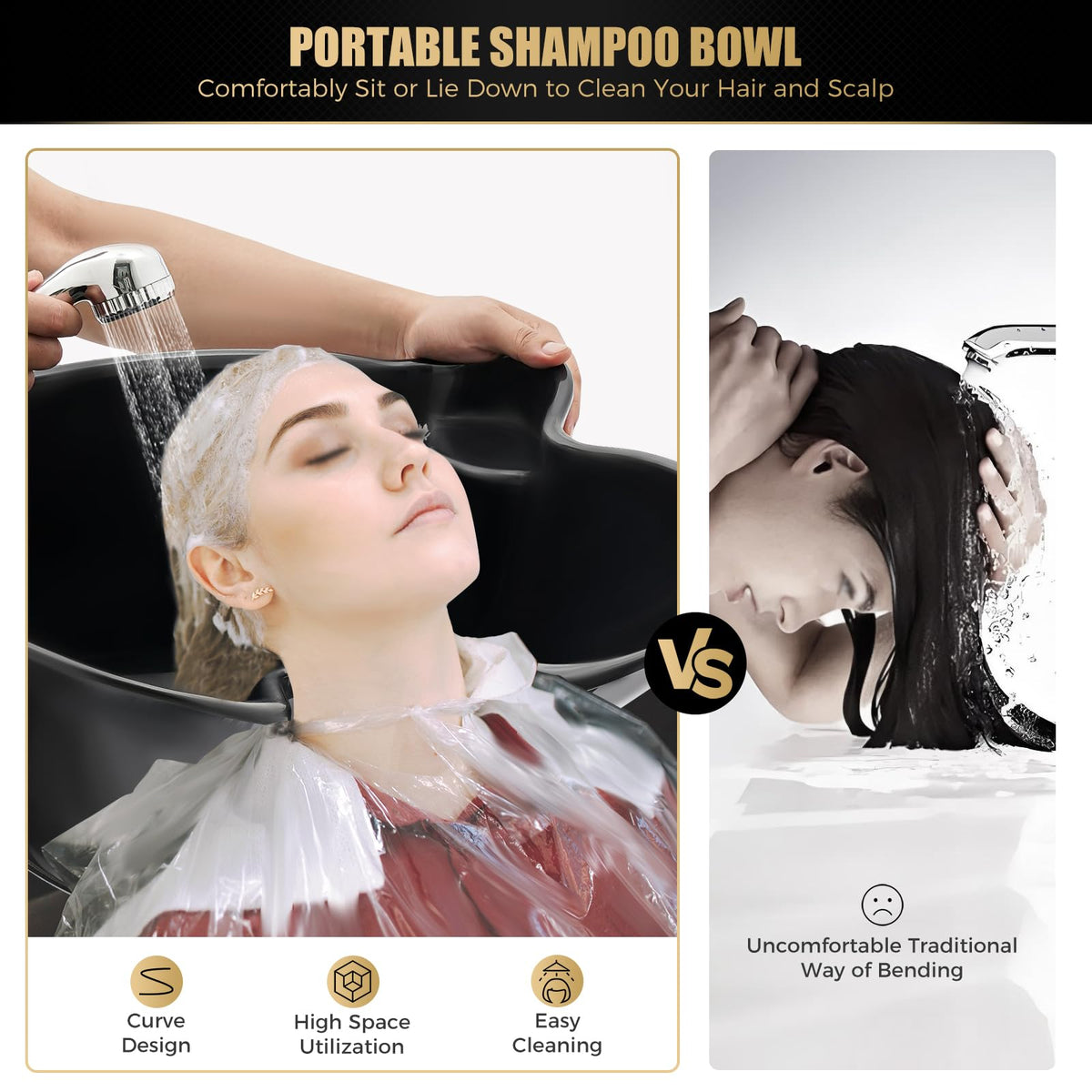 Portable Shampoo Bowl with Electric Pump T2474
