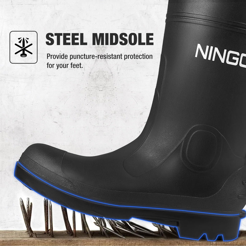 Men's Steel Toe Waterproof Rubber Boots Z24013