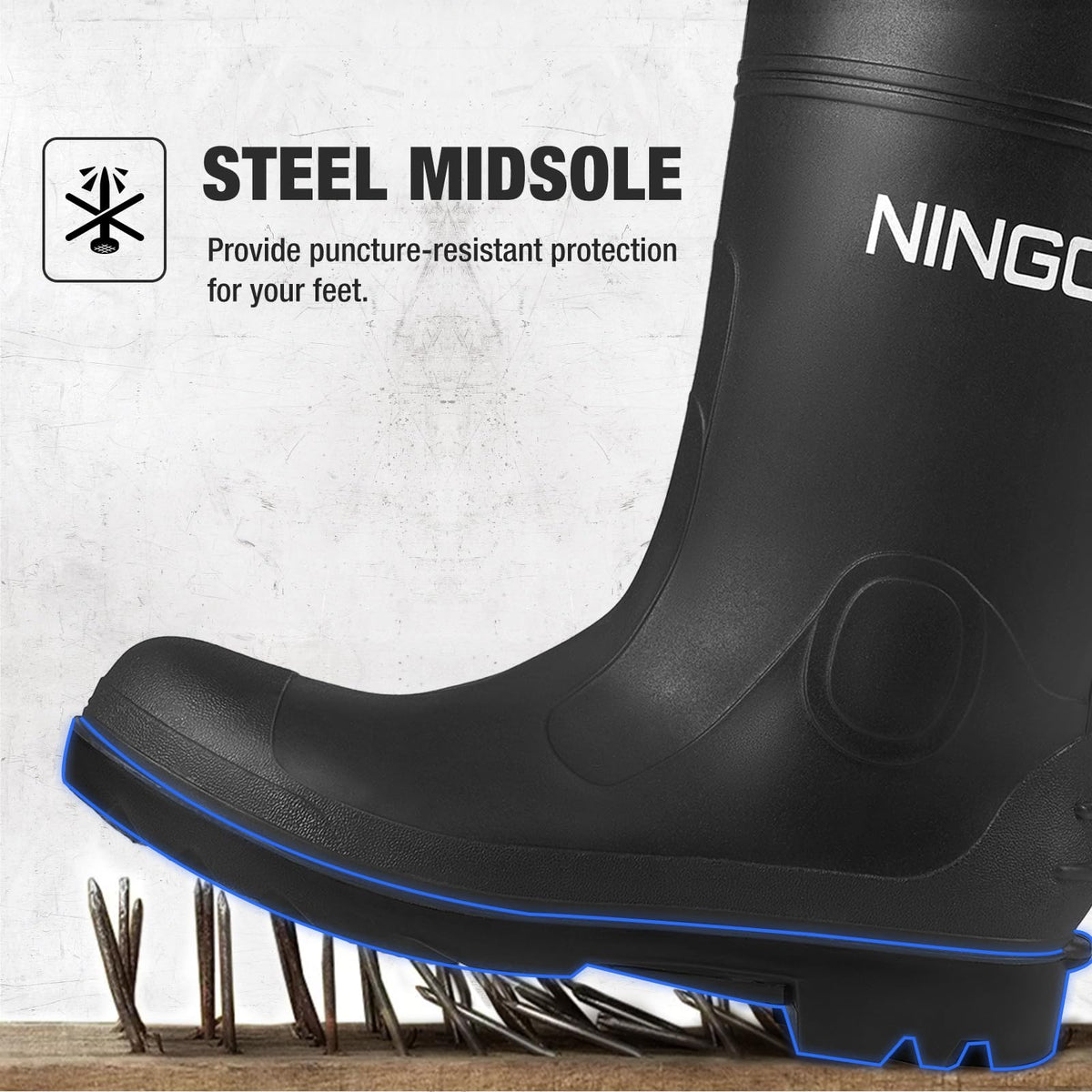 Men's Steel Toe Waterproof Rubber Boots Z24013