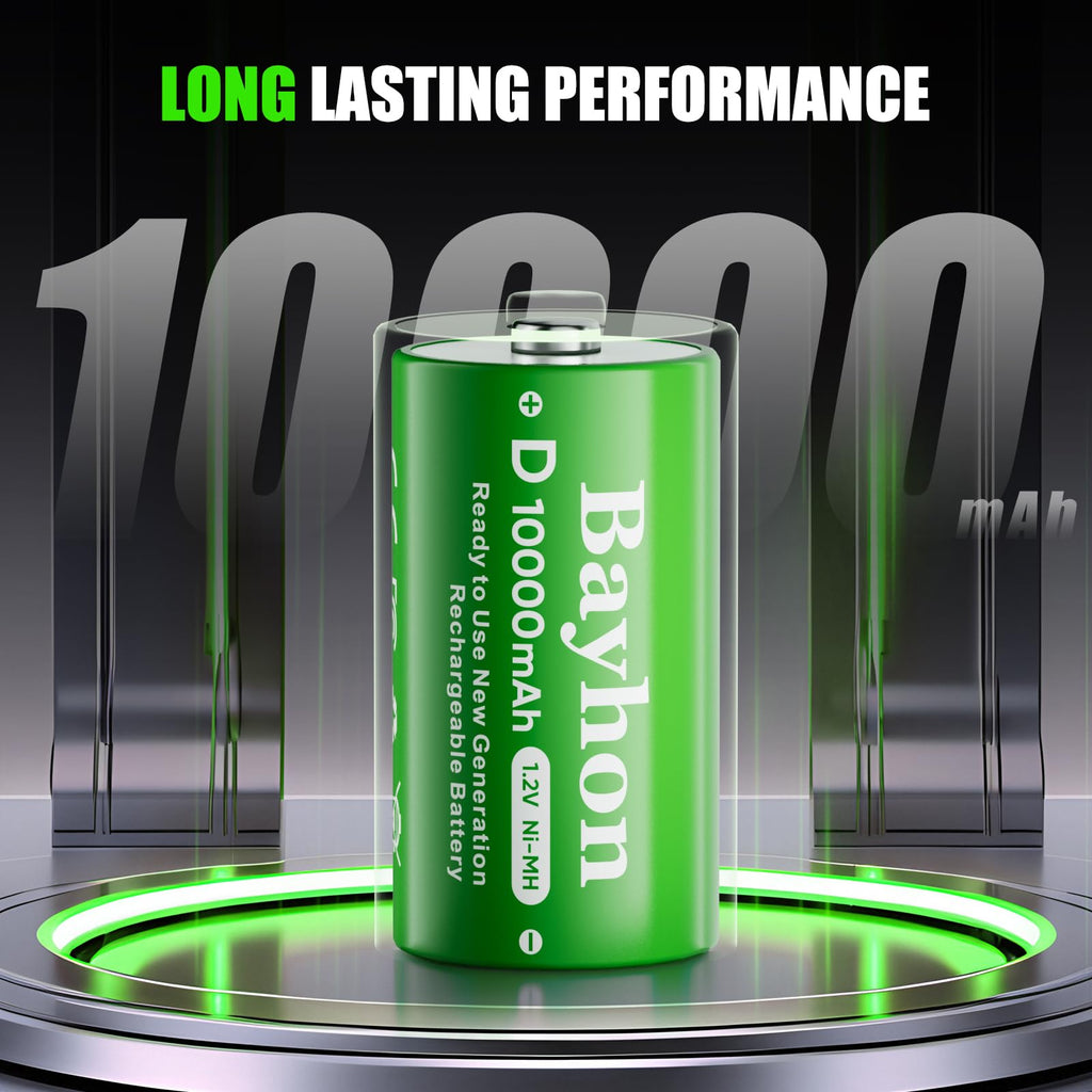 10000mAh D Rechargeable Batteries with 4-Slot Type-C Charger Y9945