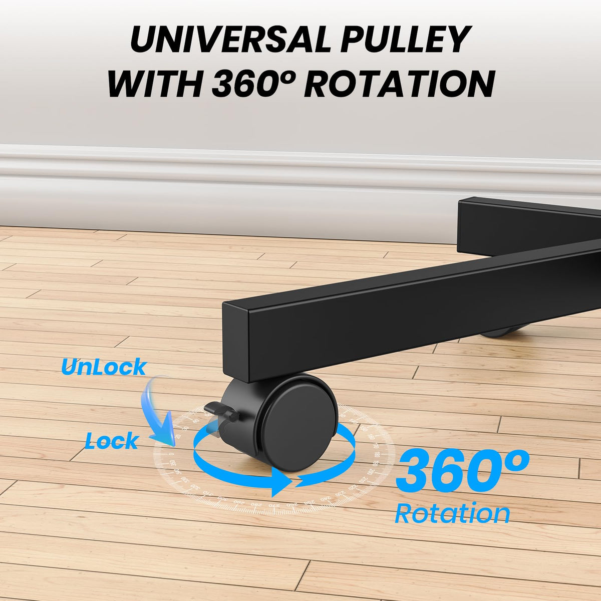 Height Adjustable Rolling TV Cart with Shelf and Locking Wheels Y46056