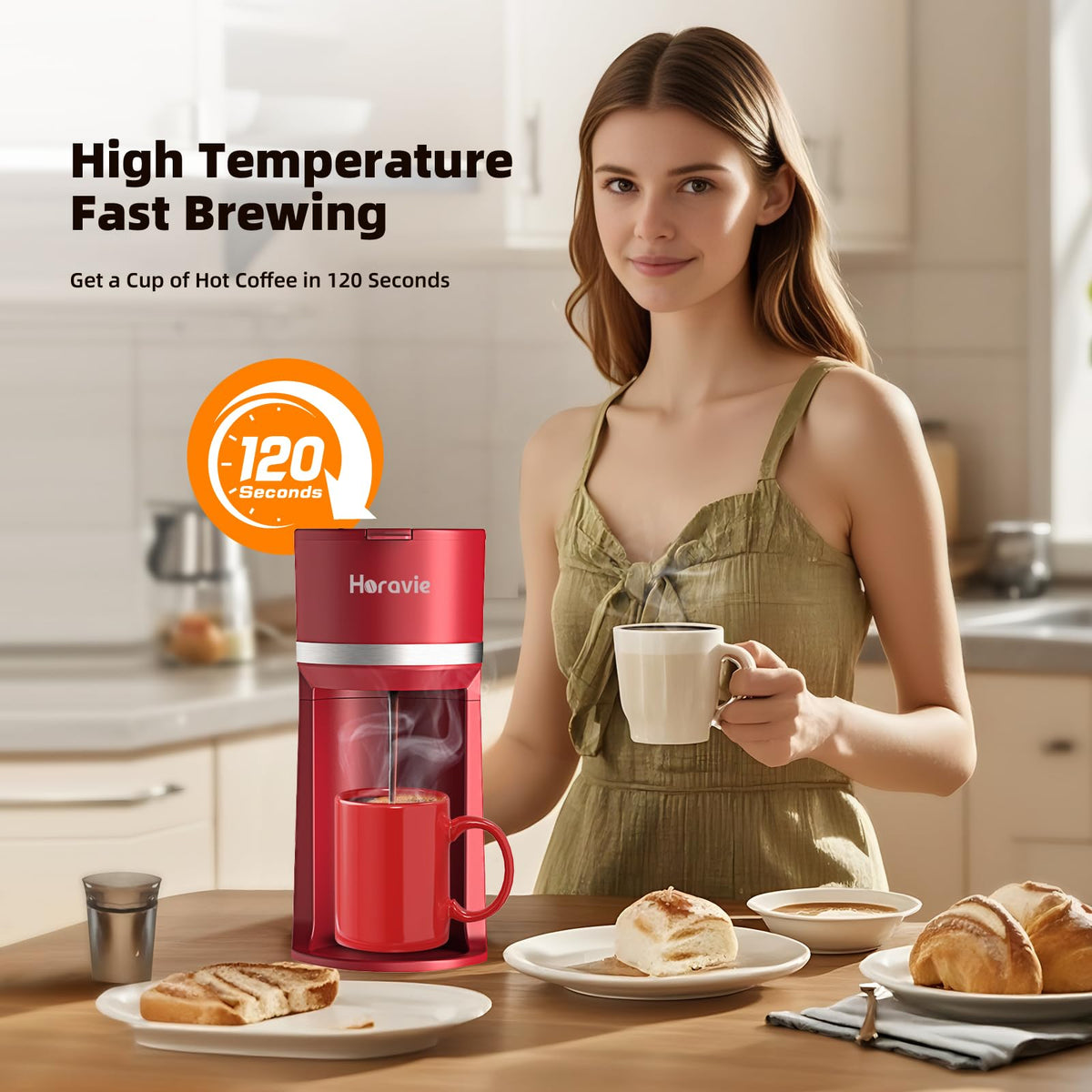 Single Serve Coffee Maker for K Cup and Grounds W5611