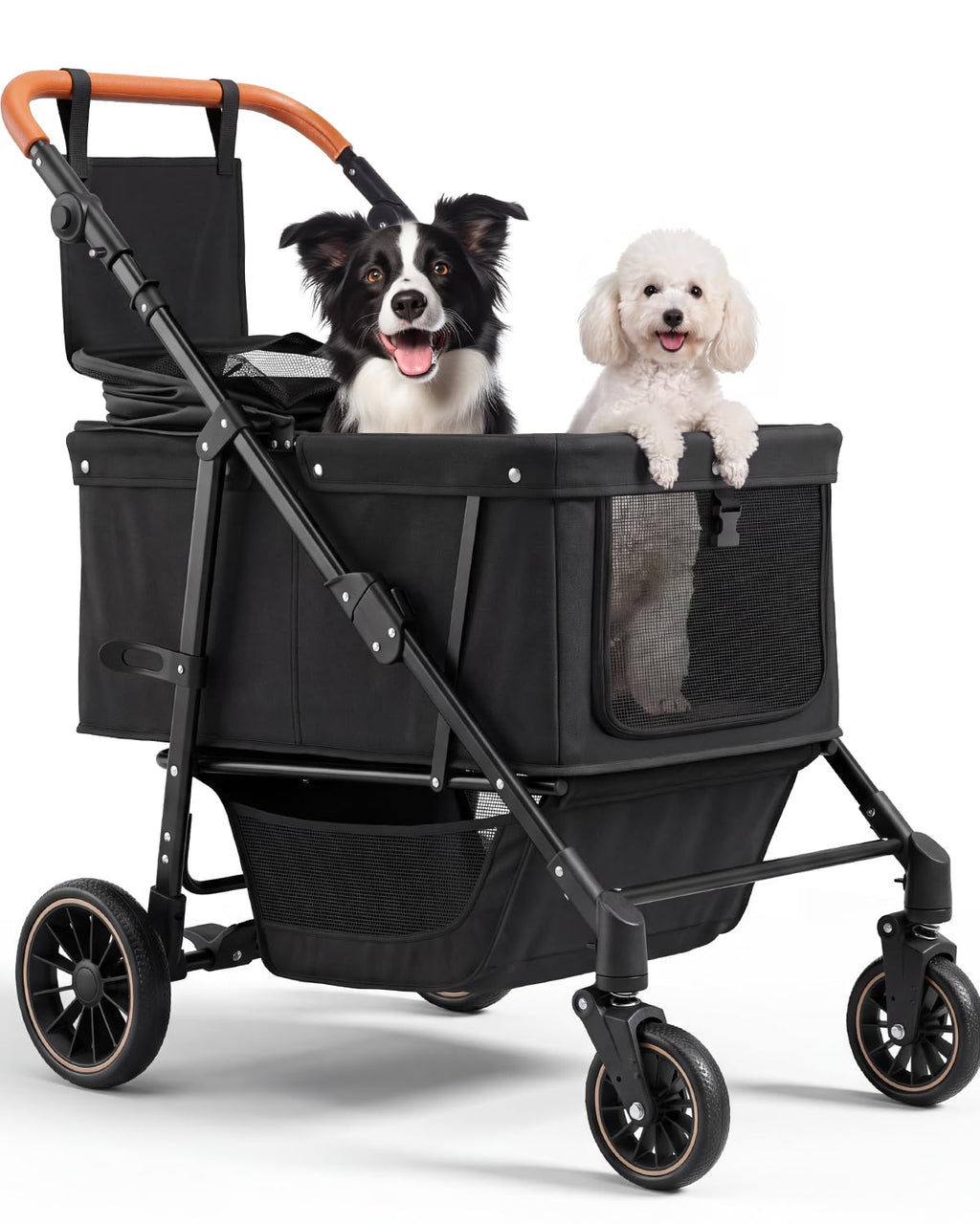 Foldable Ventilated Dog Stroller with Canopy N281