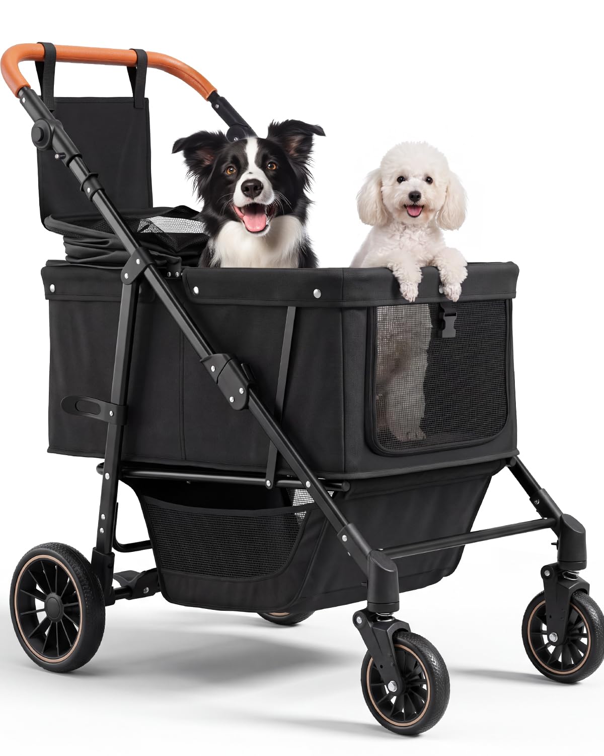 Foldable Ventilated Dog Stroller with Canopy N281