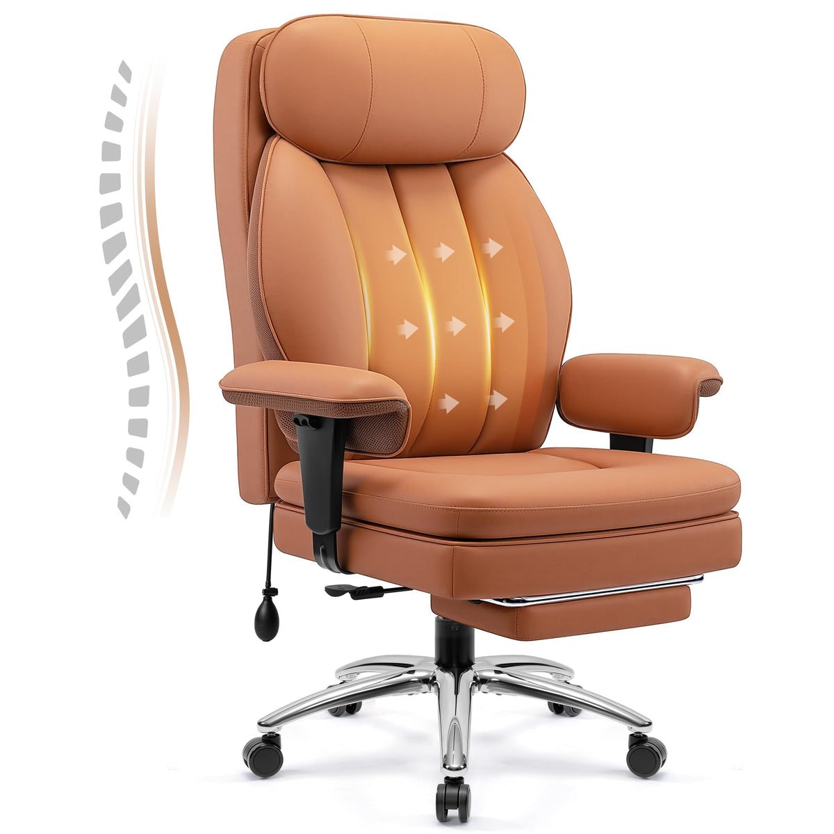 Big and Tall Office Chair with Inflatable Lumbar Support T714429