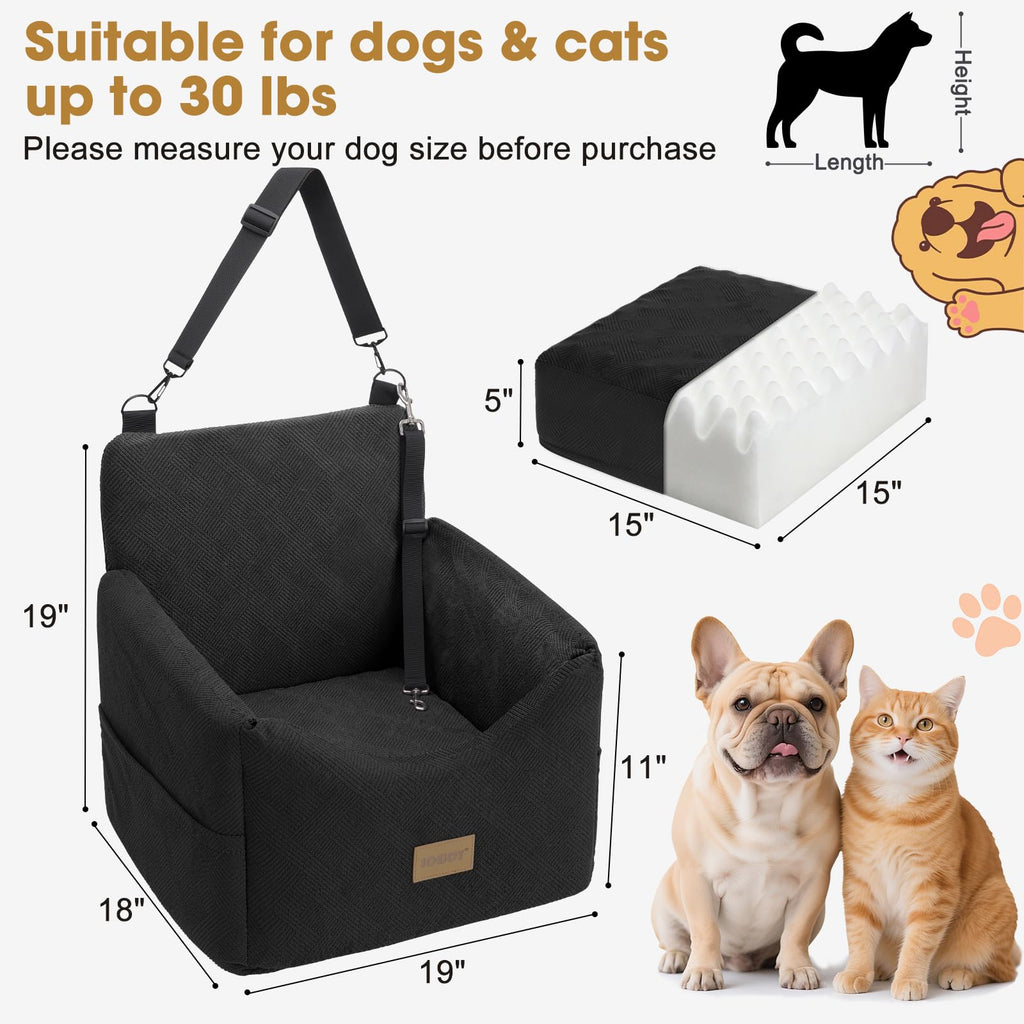Dog Car Seat with Detachable Washable Cover and Cushion J3195