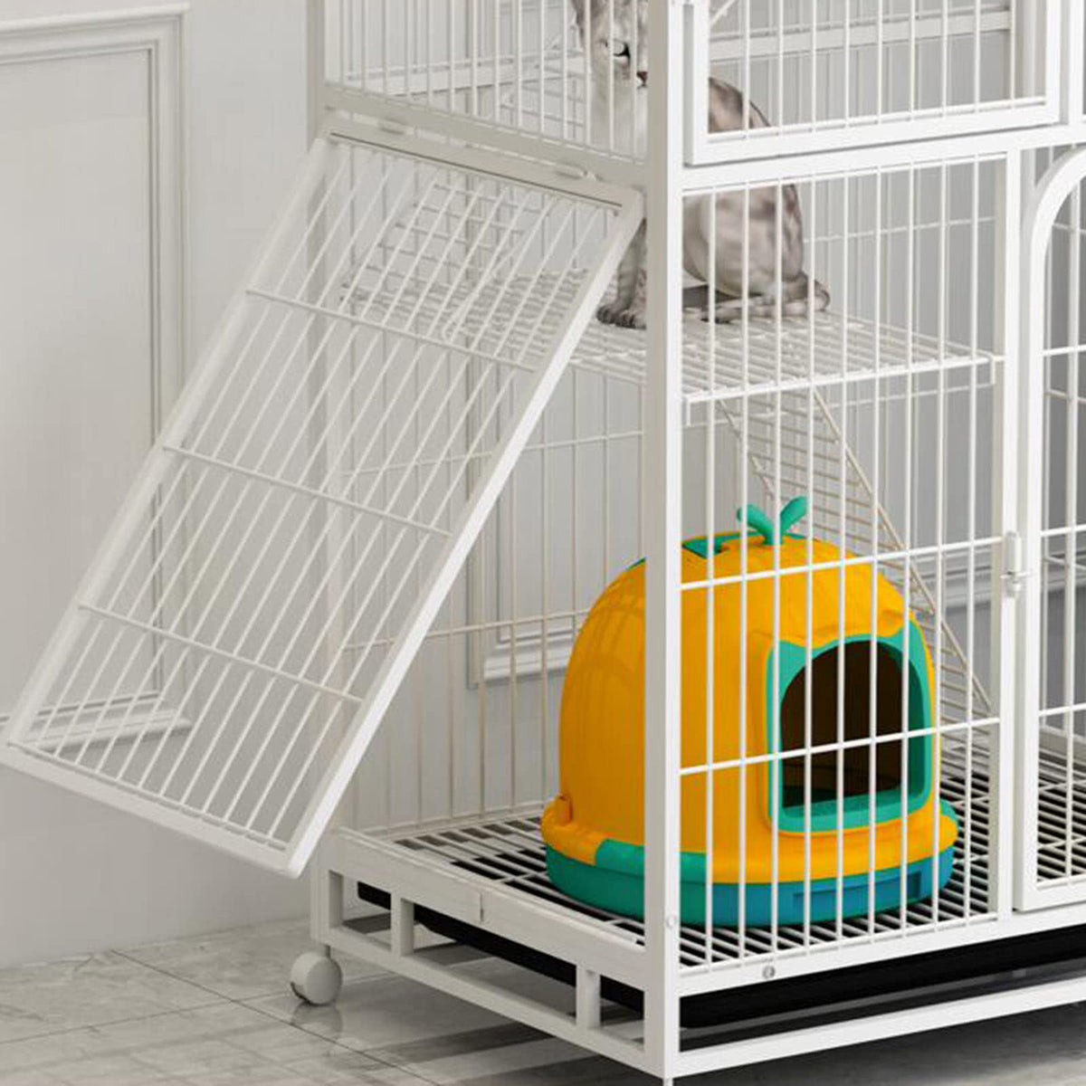 Large 3-Tier Metal Wire Cat Cage with Hammock W458