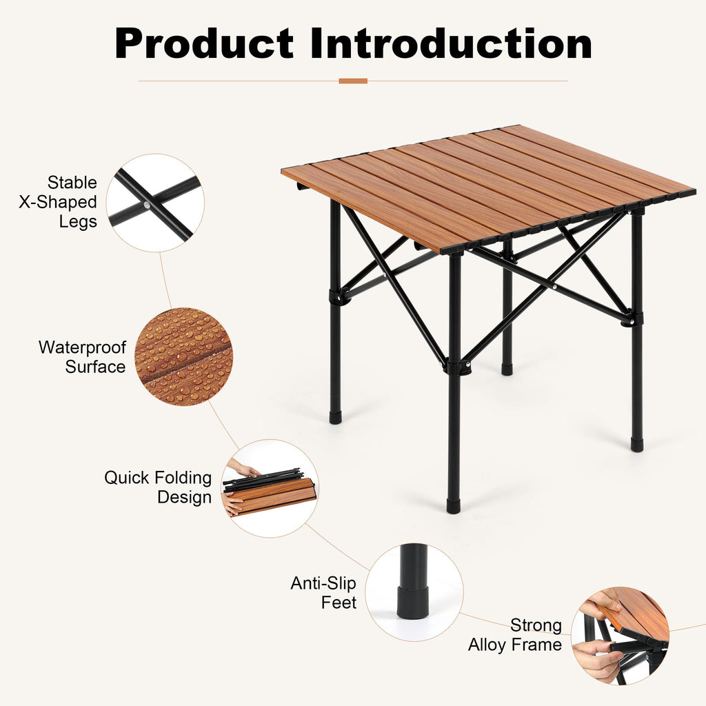 Folding Camping Table 21 x 20 Inch with Carry Bag V6153