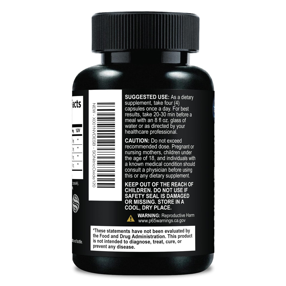 Nitric Oxide Supplement 3000mg Blend L-Arginine & L-Citrulline 120 Capsules I732