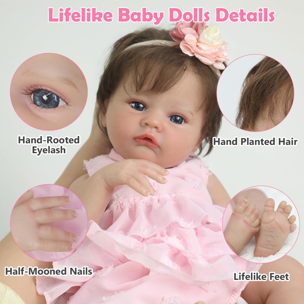 20 Inch Lifelike Reborn Baby Doll Girl with Soft Weighted Body E2827