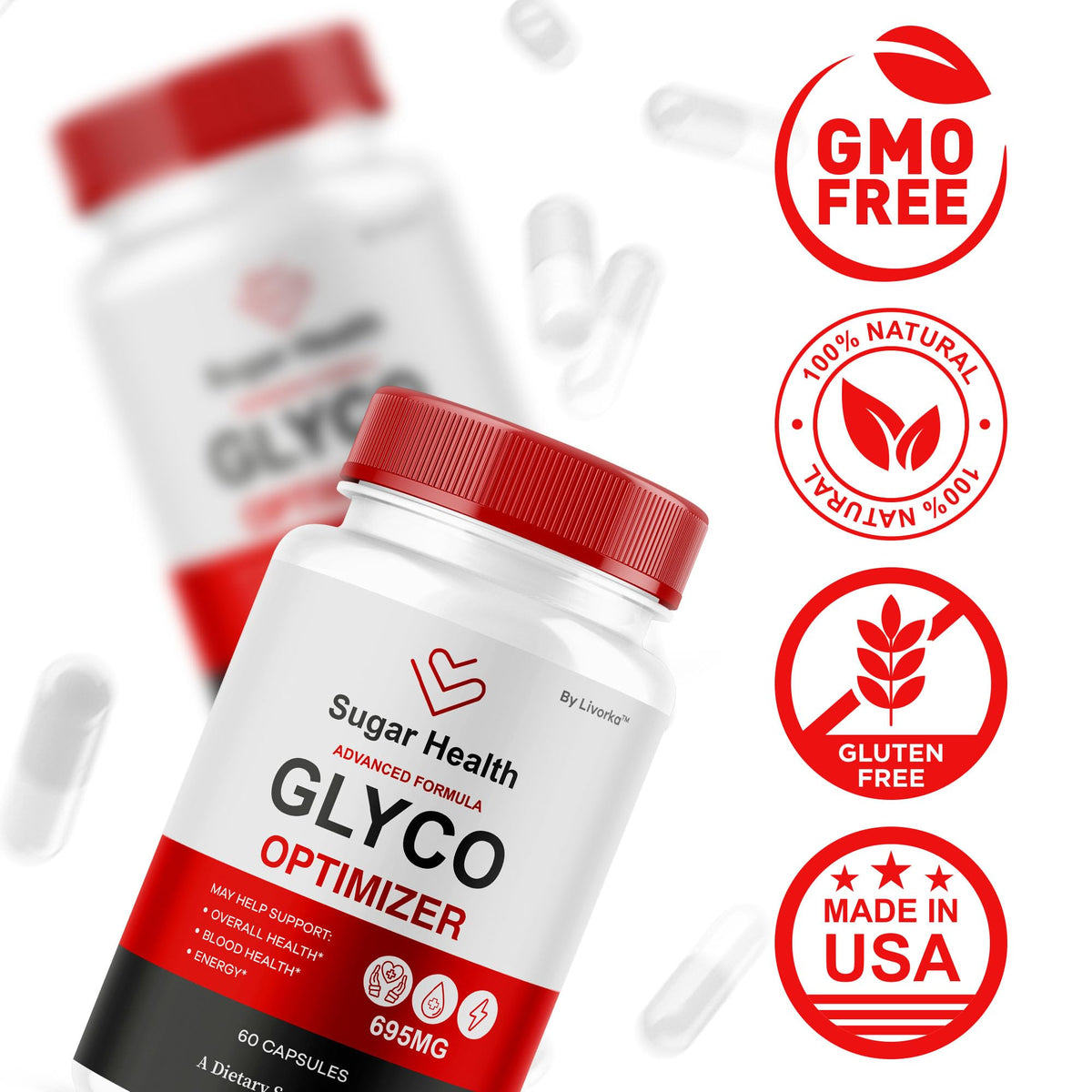 All Natural Glyco Support Supplement Pills, 60 Capsules H464291