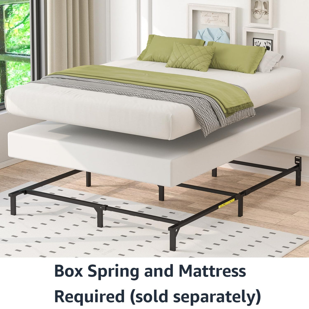 Queen Size Black Metal Bed Frame E60203