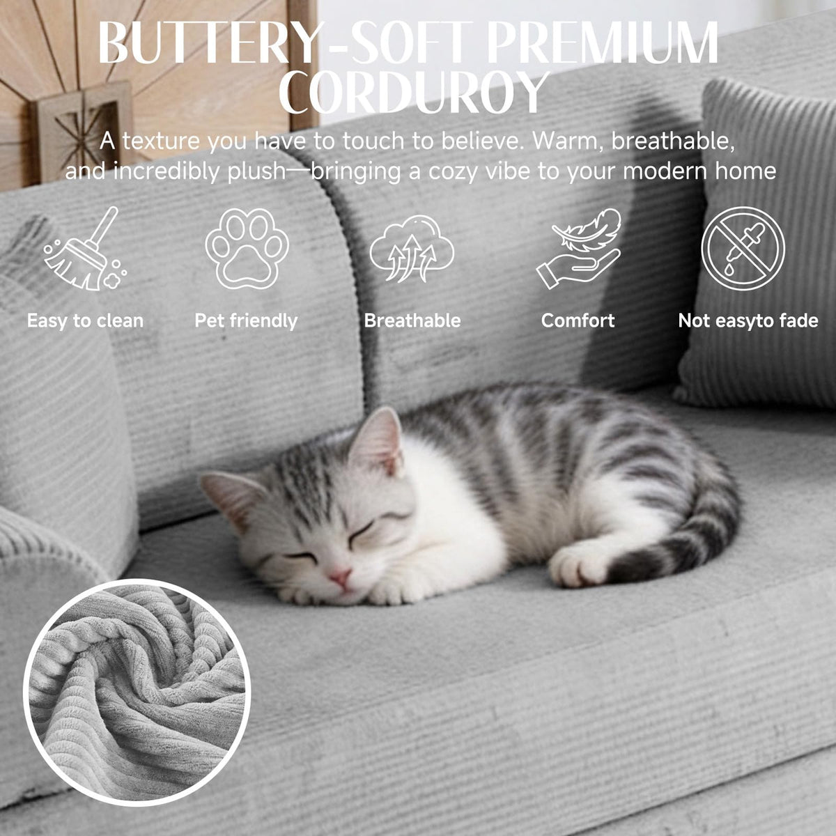 Convertible Sofa Bed with High Back J8882