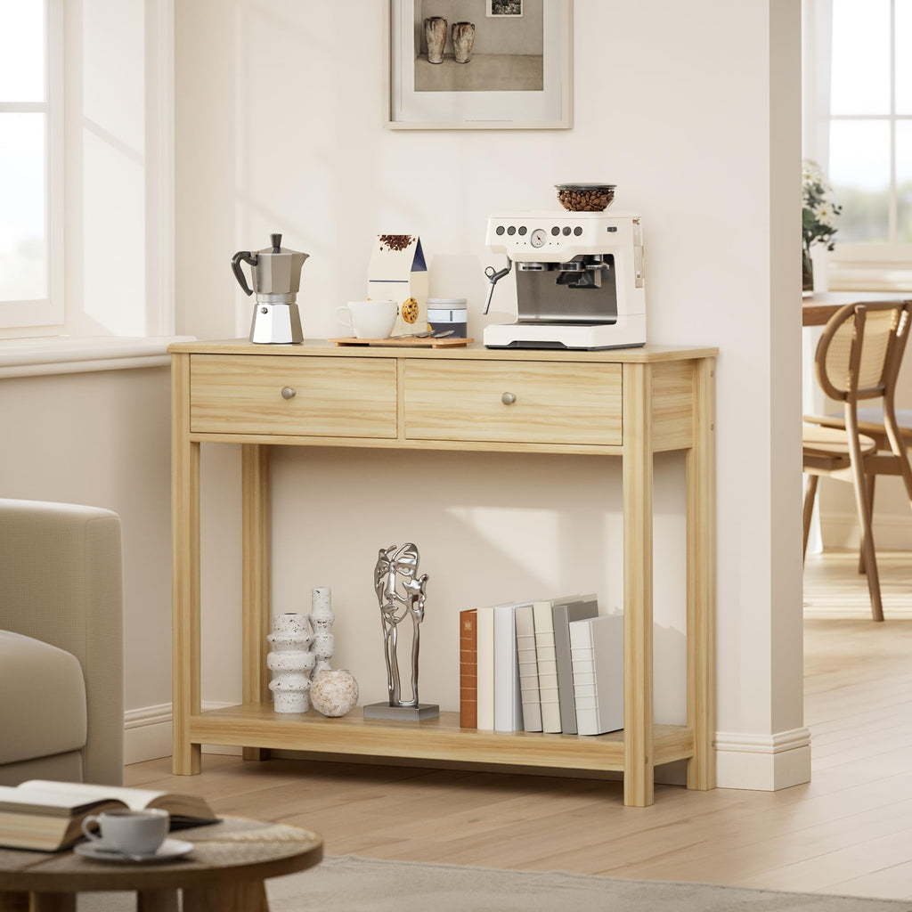2 Drawer Oak Console Table J5074