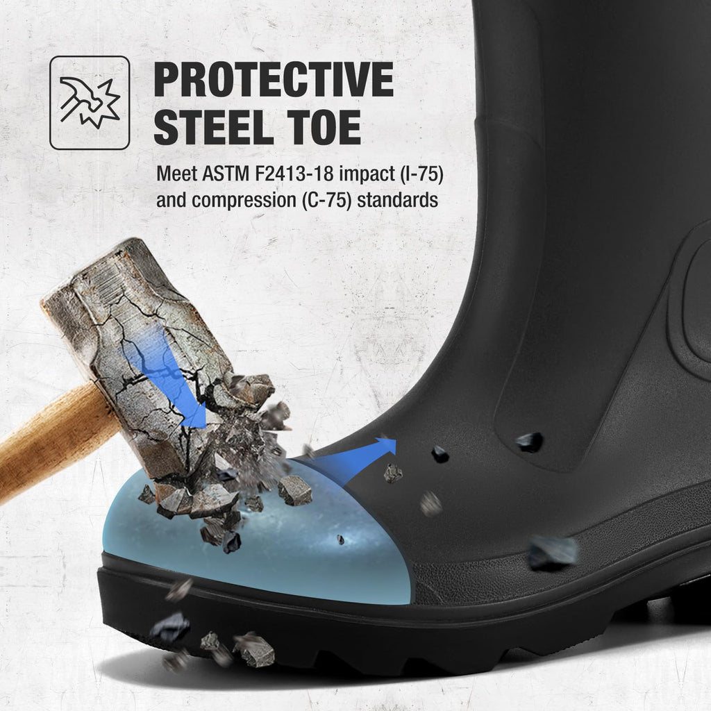 Men's Steel Toe Waterproof Rubber Boots Z24013