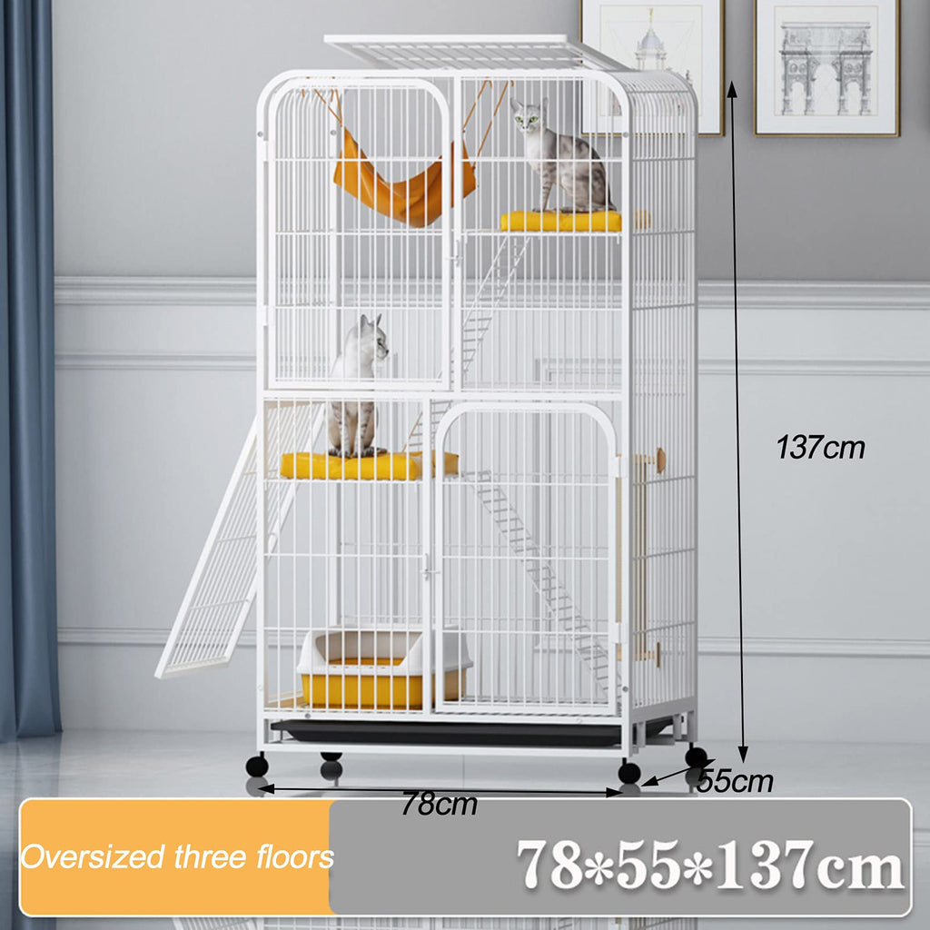 Large 3-Tier Metal Wire Cat Cage with Hammock W458