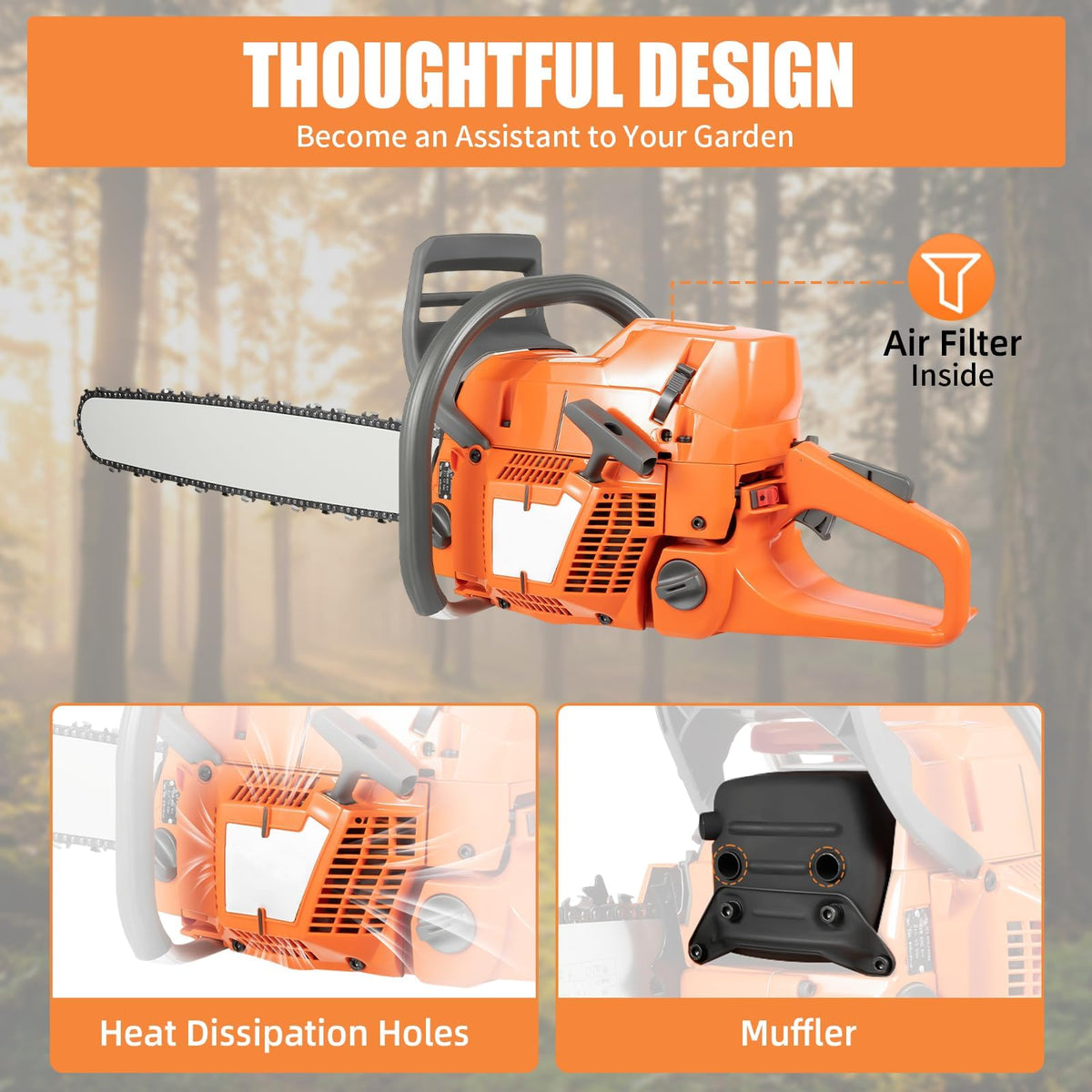 72CC 24inch 2-Cycle Gas Powered Chainsaw P478144