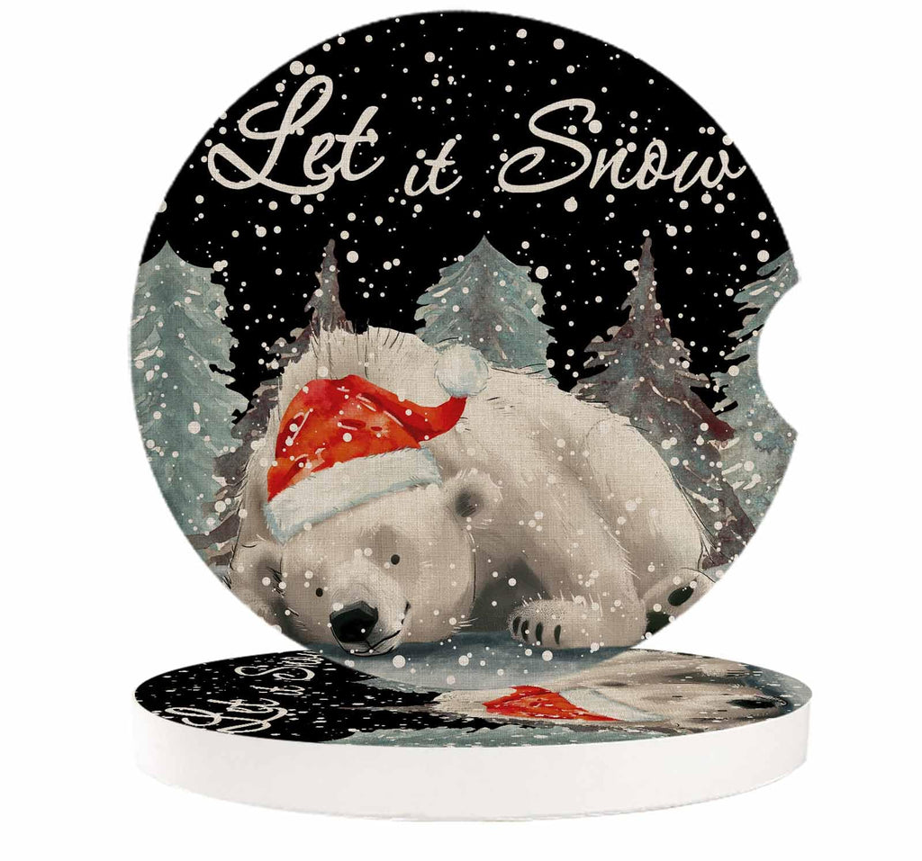 Black Ceramic Car Coasters 6 Piece Set H574675