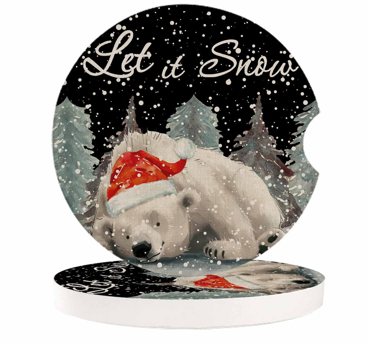 Black Ceramic Car Coasters 6 Piece Set H574675