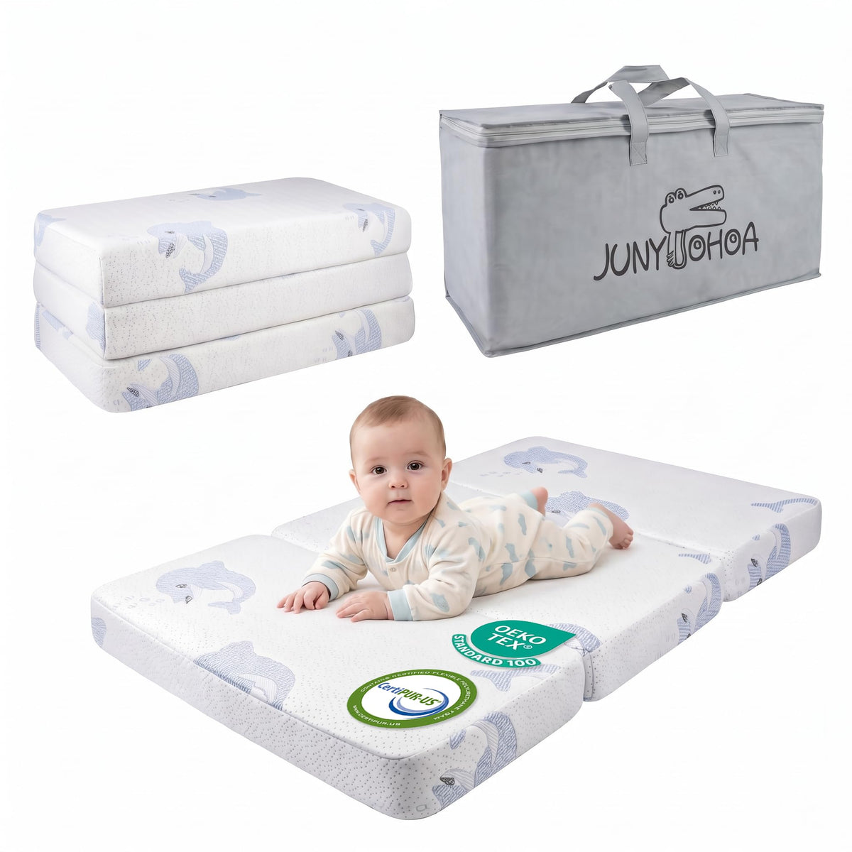 Trifold Pack and Play Mattress Topper, 38x26 Dual Firmness Z579766