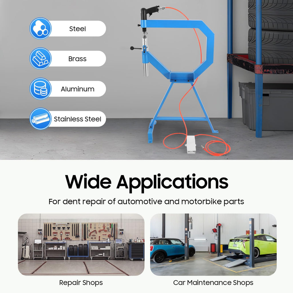 Pneumatic Planishing Hammer with Steel Frame Stand and Foot Pedal V376