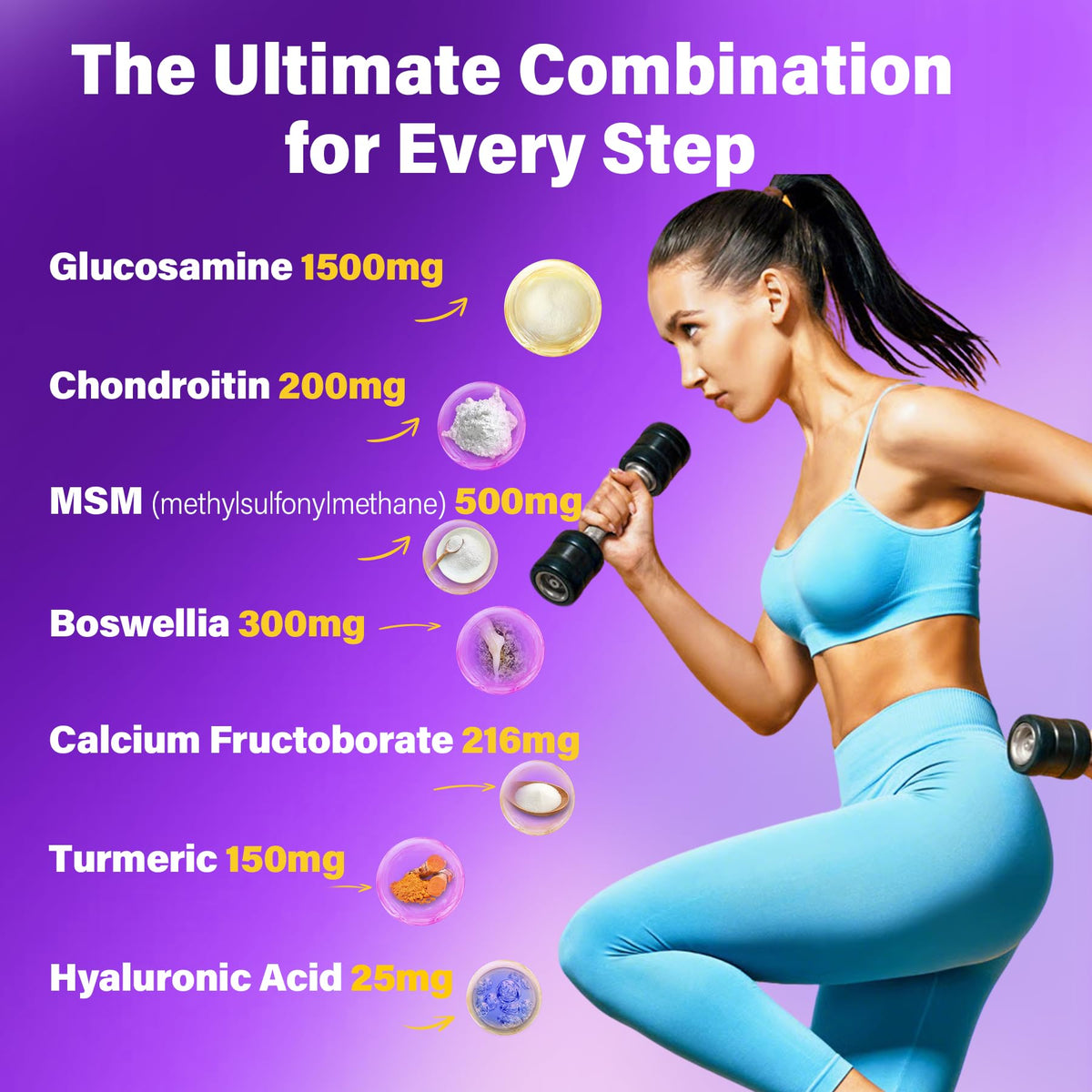 Glucosamine Chondroitin Gummies with MSM, No Sugar, 120 Cts P615