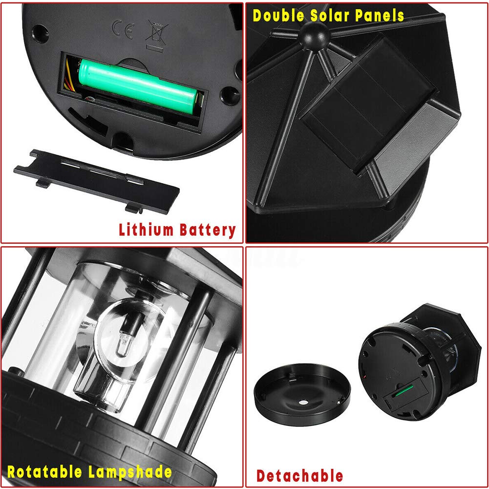 Solar Lighthouse Lamp 360° Rotatable LED IP44 Waterproof U7131