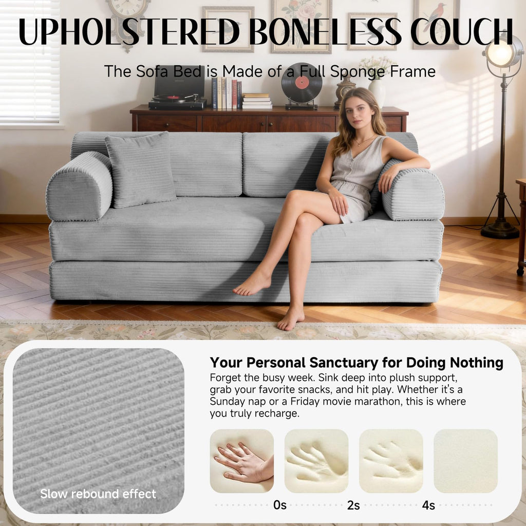 Convertible Sofa Bed with High Back J8882