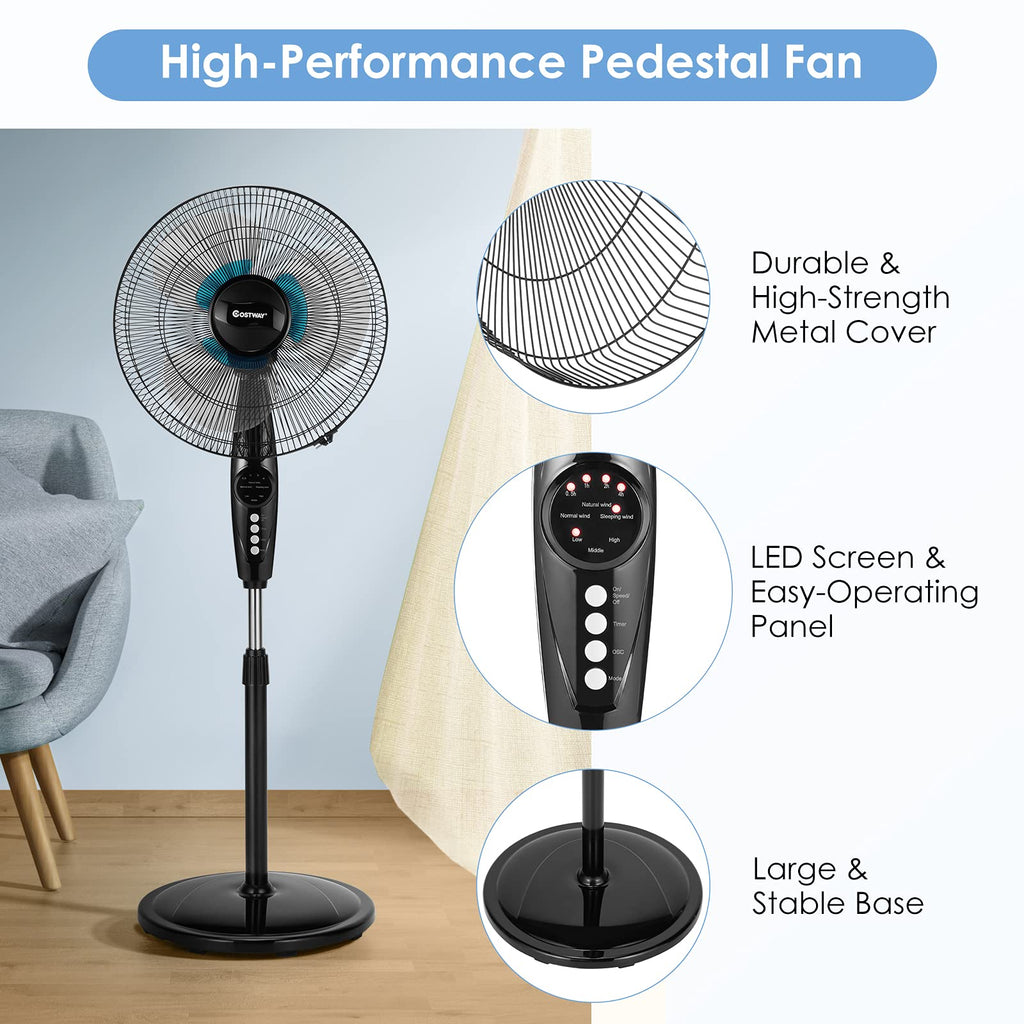 16-Inch Oscillating Pedestal Fan A613008