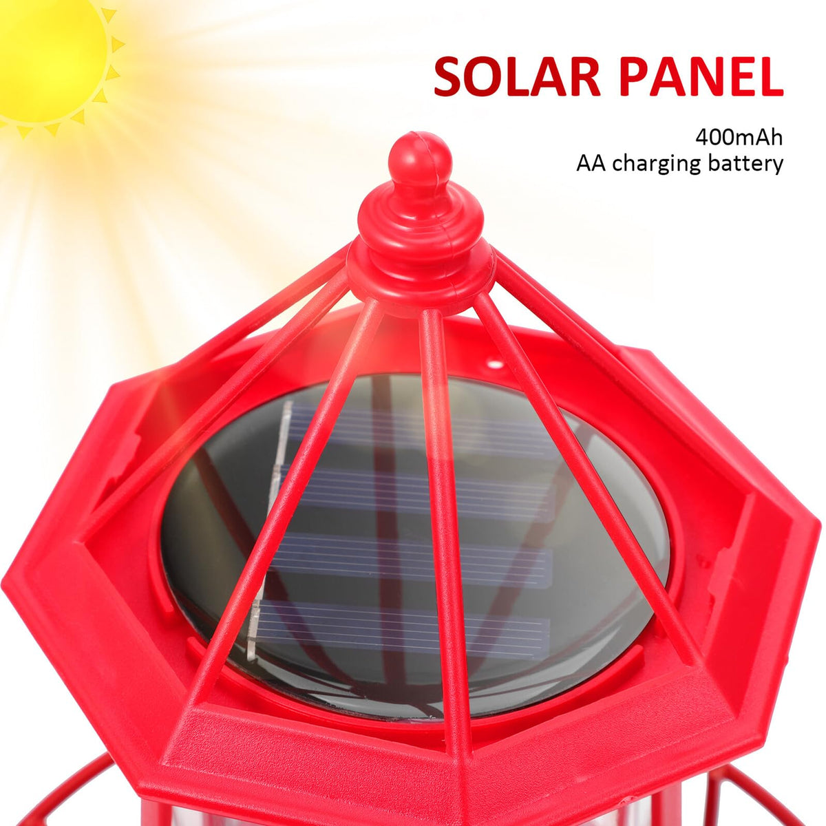 Solar Rotating Lighthouse Landscape Light V83798